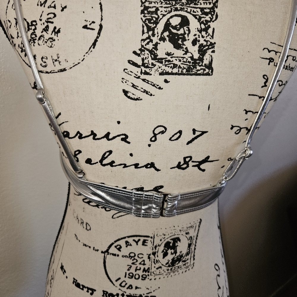 Womans Metallic Silver Bikini Top - Picture 5 of 5